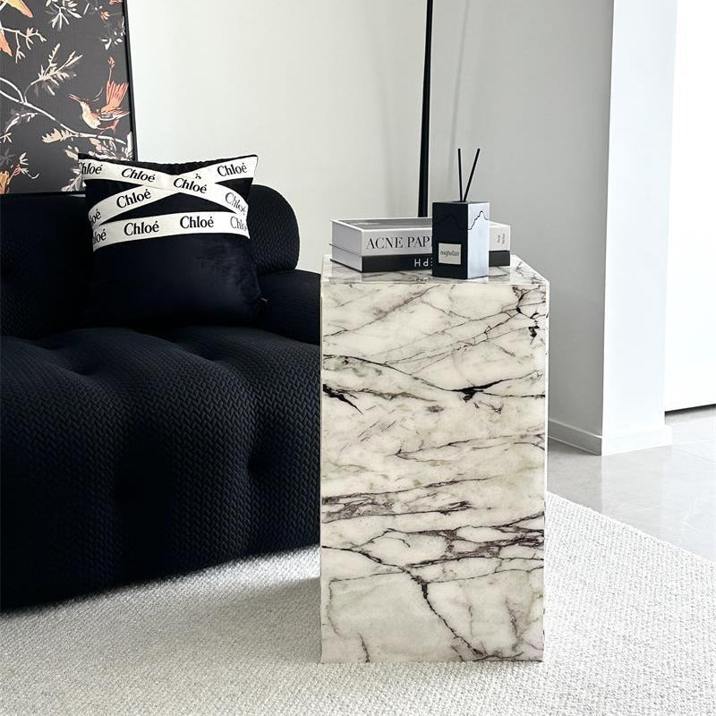 Moderner minimalistischer rechteckiger strukturierter Acryl-Beistelltisch 1-stufig für das Wohnzimmer 