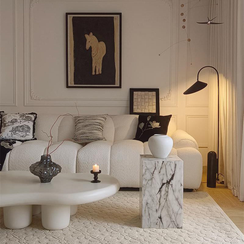 Moderner minimalistischer rechteckiger strukturierter Acryl-Beistelltisch 1-stufig für das Wohnzimmer 