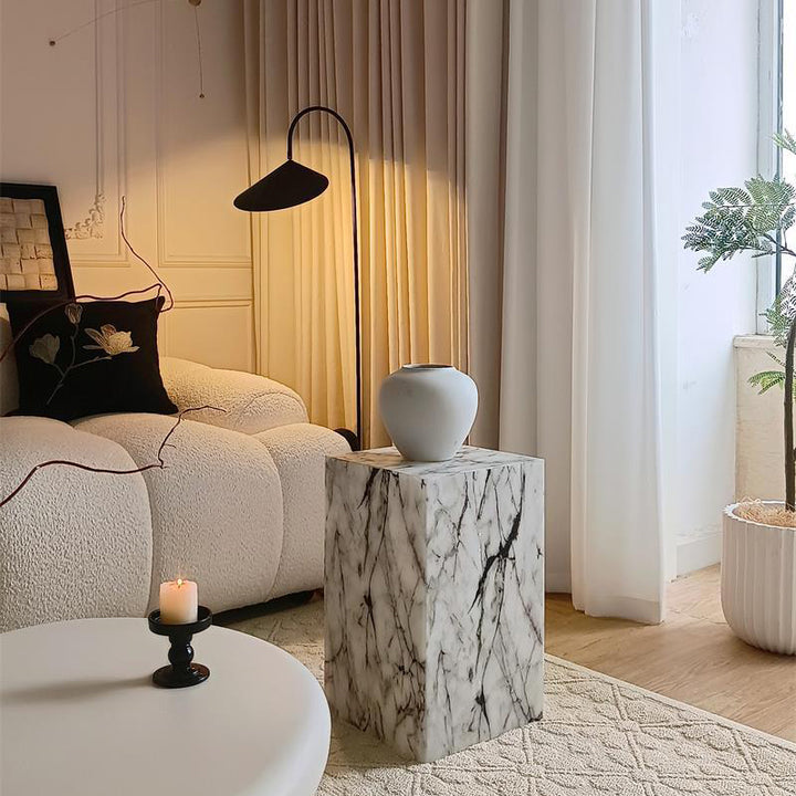 Moderner minimalistischer rechteckiger strukturierter Acryl-Beistelltisch 1-stufig für das Wohnzimmer 
