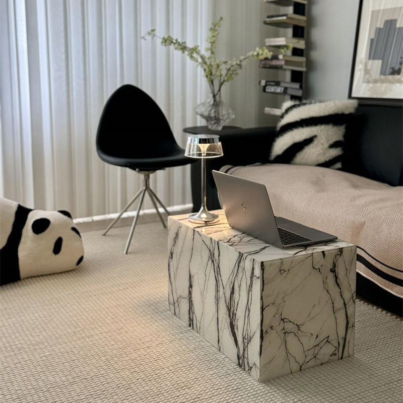 Moderner minimalistischer rechteckiger strukturierter Acryl-Beistelltisch 1-stufig für das Wohnzimmer 