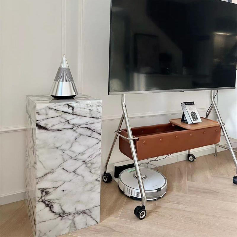 Moderner minimalistischer rechteckiger strukturierter Acryl-Beistelltisch 1-stufig für das Wohnzimmer 