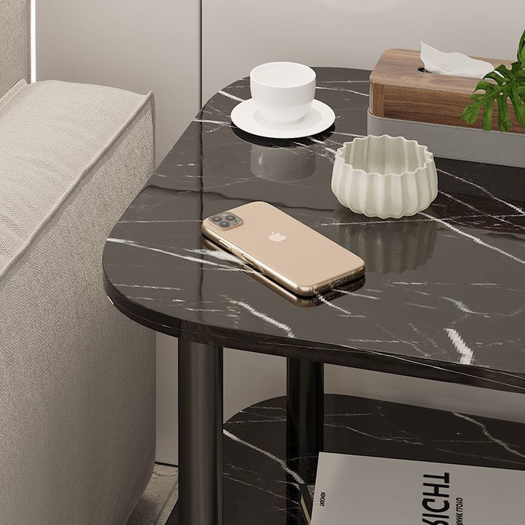 Mesa auxiliar contemporánea de madera maciza con tablero de densidad cilíndrico cuadrado escandinavo de 2 niveles para sala de estar 