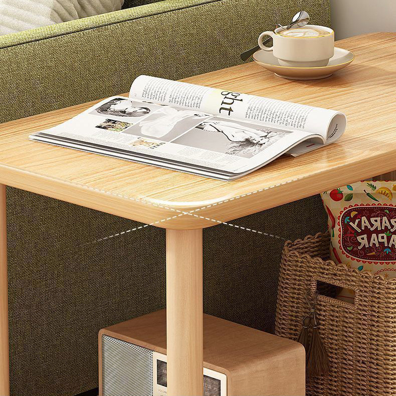 Modern Simplicity Rectangular Cylinder PVC Artificial Panel End Table 2-Tiers For Living Room