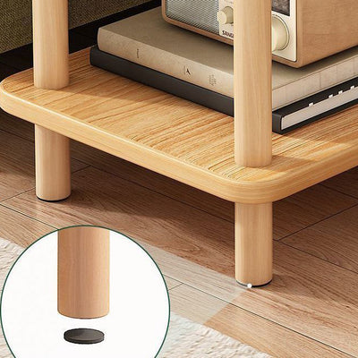 Modern Simplicity Rectangular Cylinder PVC Artificial Panel End Table 2-Tiers For Living Room