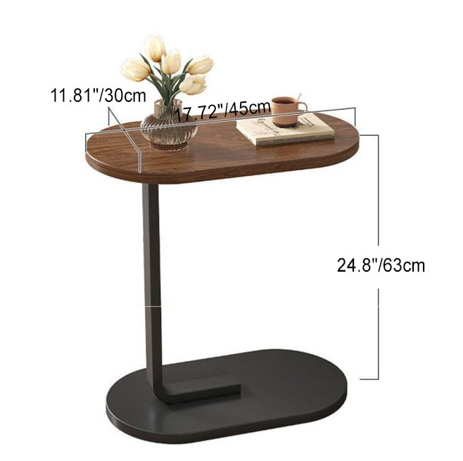 Modern Luxury Oval C MDF Iron End Table 1-Tier For Living Room