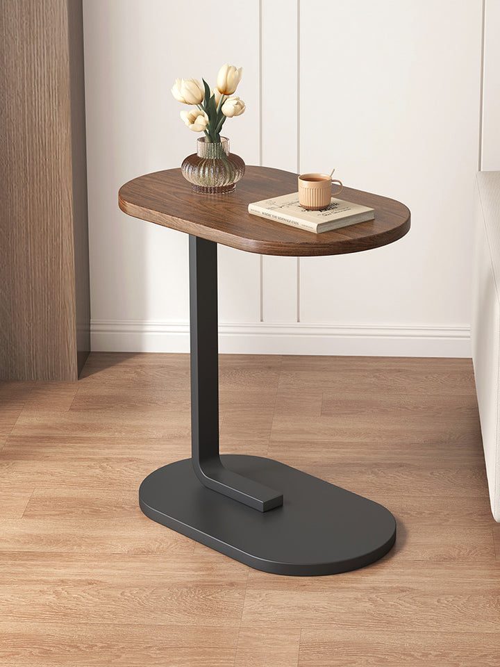 Modern Luxury Oval C MDF Iron End Table 1-Tier For Living Room