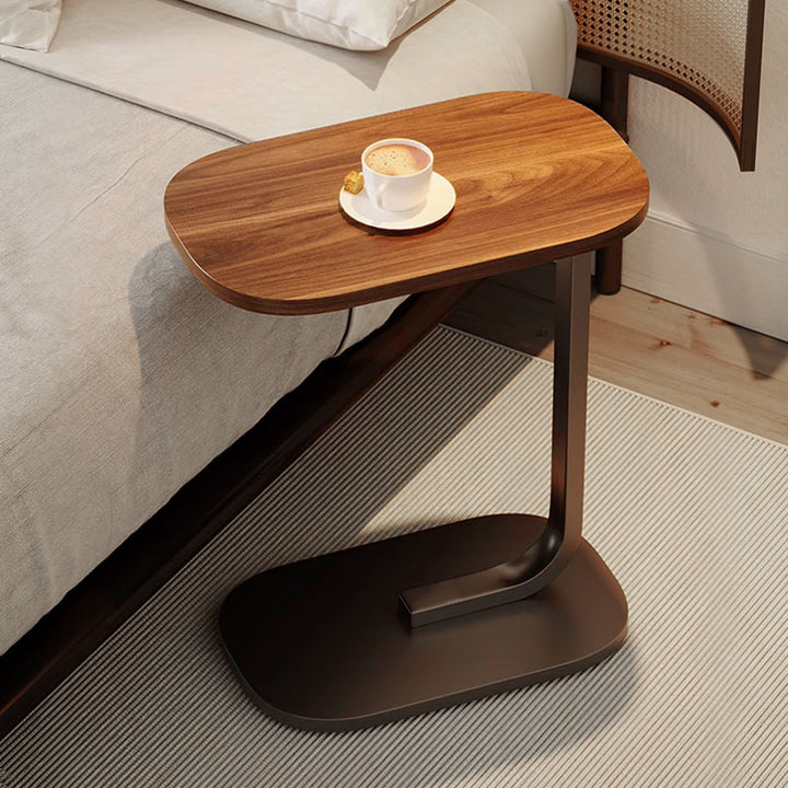 Modern Luxury Oval C MDF Iron End Table 1-Tier For Living Room