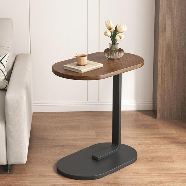Modern Luxury Oval C MDF Iron End Table 1-Tier For Living Room