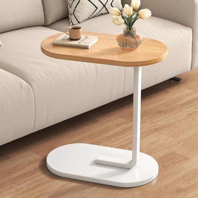Modern Luxury Oval C MDF Iron End Table 1-Tier For Living Room