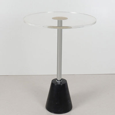 Table d'extrémité en fer marbre acrylique cône cylindre rond simplicité moderne 1 niveau pour salon 