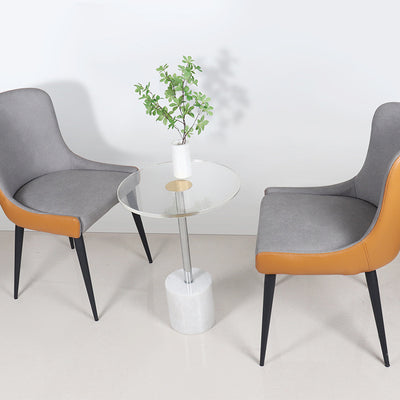 Table d'extrémité en fer marbre acrylique cône cylindre rond simplicité moderne 1 niveau pour salon 