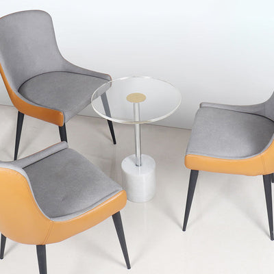 Table d'extrémité en fer marbre acrylique cône cylindre rond simplicité moderne 1 niveau pour salon 