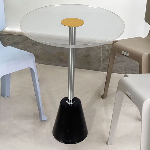 Moderner Einfachheit Runder Zylinder Kegel Acryl Marmor Eisen Beistelltisch 1-Stufig für Wohnzimmer 