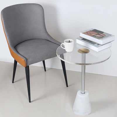 Table d'extrémité en fer marbre acrylique cône cylindre rond simplicité moderne 1 niveau pour salon 
