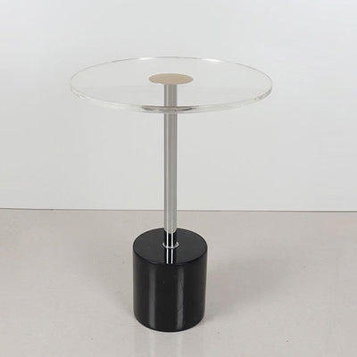Table d'extrémité en fer marbre acrylique cône cylindre rond simplicité moderne 1 niveau pour salon 