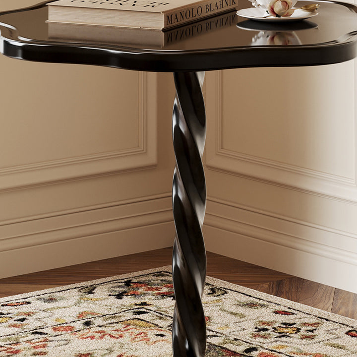 Modern Art Deco Petal Spiral Round PP End Table 1-Tier For Living Room