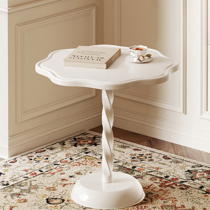 Modern Art Deco Petal Spiral Round PP End Table 1-Tier For Living Room