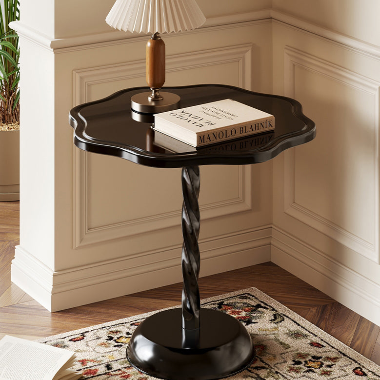 Modern Art Deco Petal Spiral Round PP End Table 1-Tier For Living Room