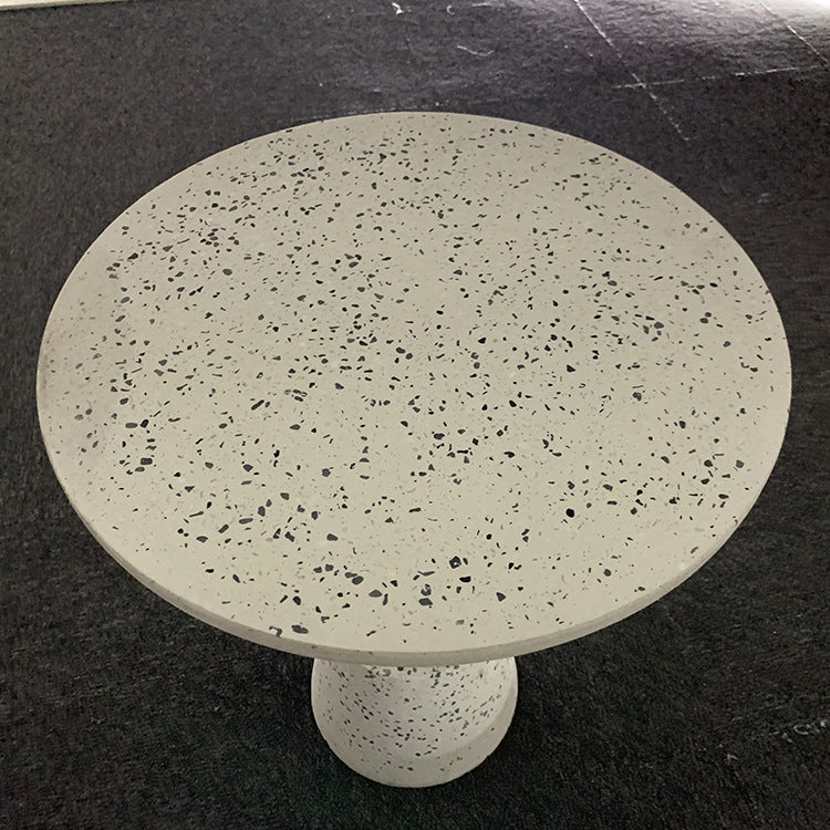 Contemporary Scandinavian Round Tapered Graphite Iron End Table 1-Tier For Living Room