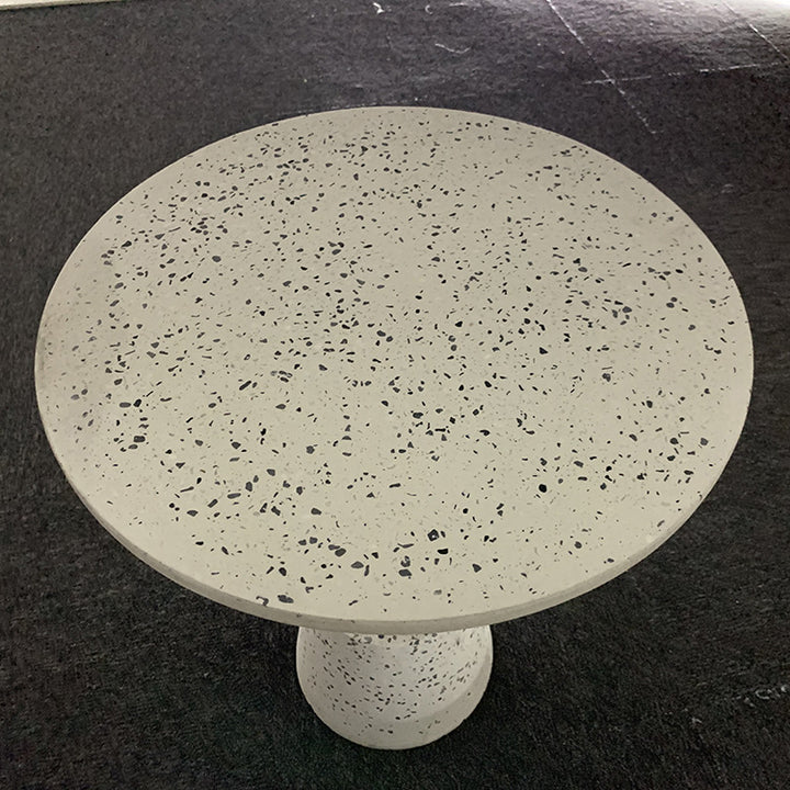Contemporary Scandinavian Round Tapered Graphite Iron End Table 1-Tier For Living Room