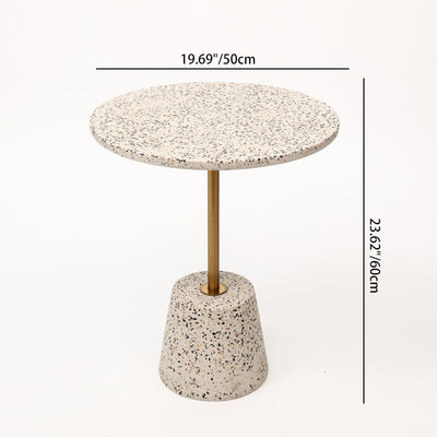 Table d'appoint contemporaine scandinave ronde en fer graphite à pieds effilés 1 niveau pour salon 