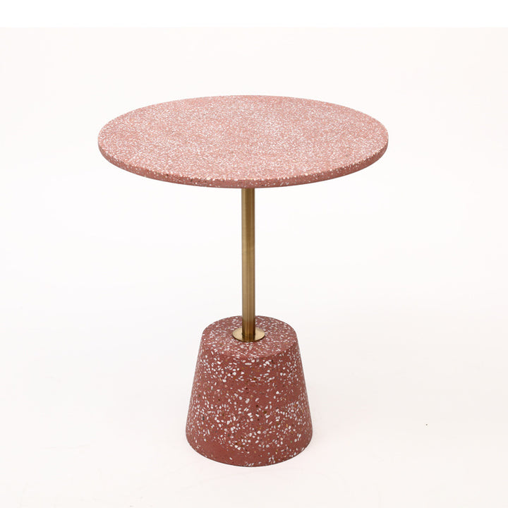 Contemporary Scandinavian Round Tapered Graphite Iron End Table 1-Tier For Living Room