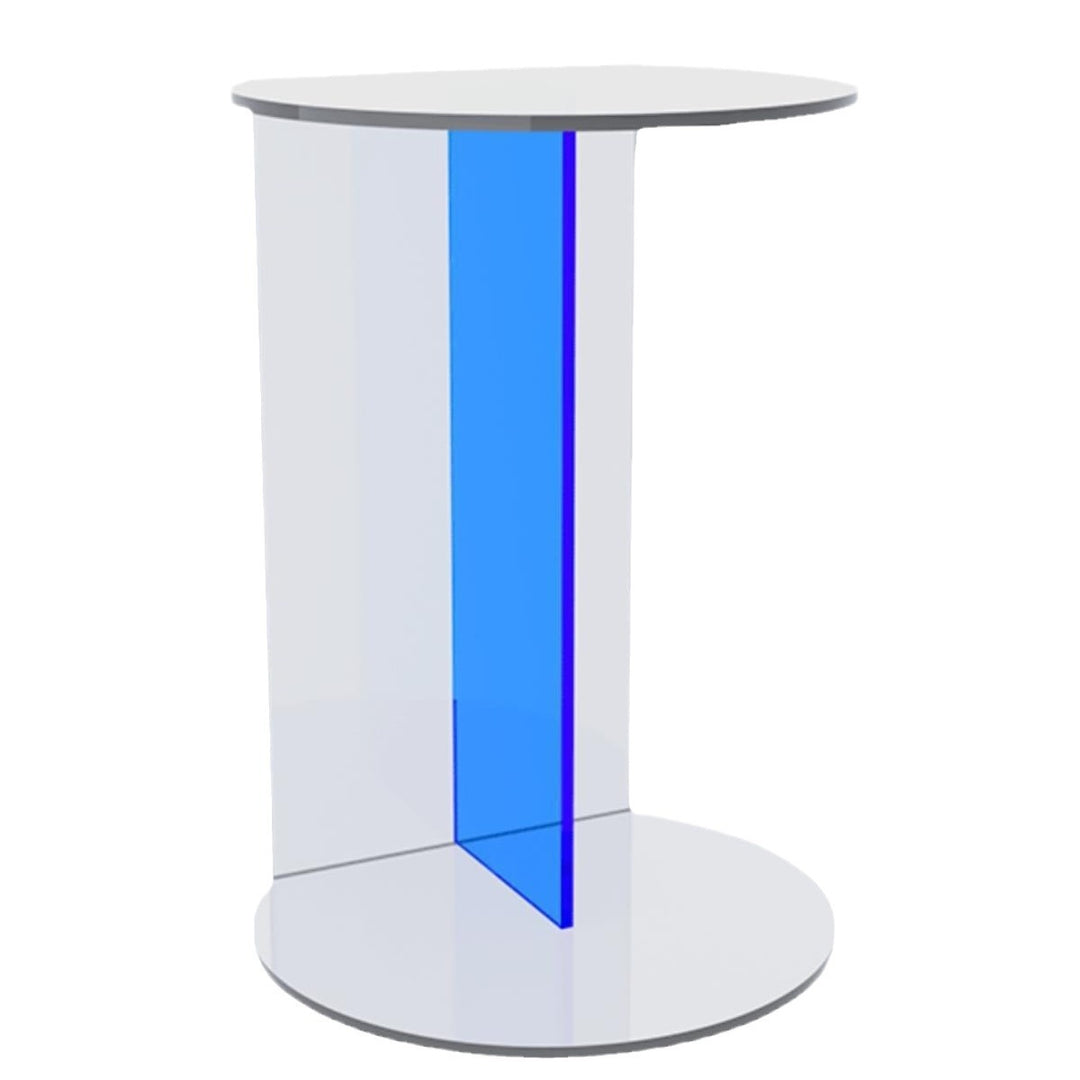 Modern Minimalist Half Round Rectangle Acrylic End Table 1-Tier For Living Room