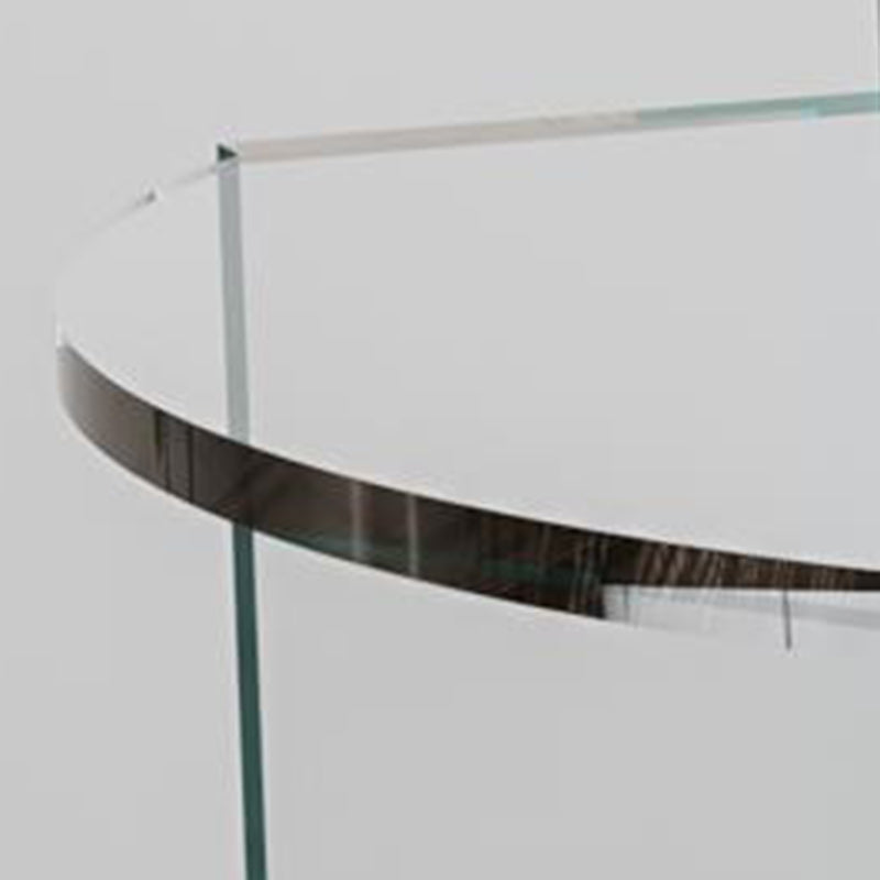 Modern Minimalist Half Round Rectangle Acrylic End Table 1-Tier For Living Room