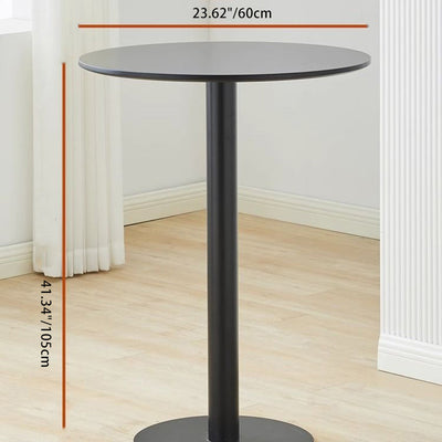 Table d'appoint moderne minimaliste ronde en bois et métal à 1 niveau pour salon 