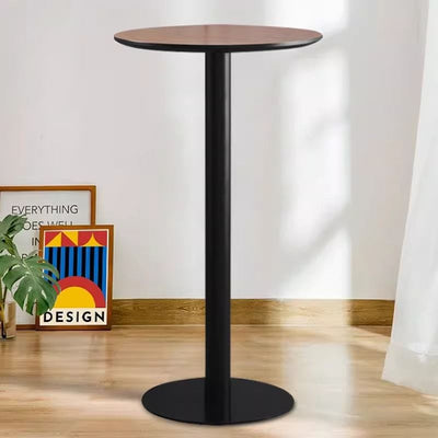 Table d'appoint moderne minimaliste ronde en bois et métal à 1 niveau pour salon 