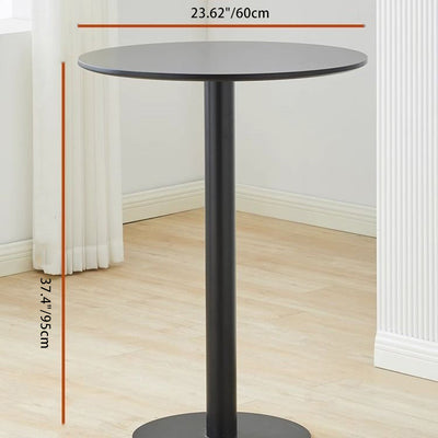 Table d'appoint moderne minimaliste ronde en bois et métal à 1 niveau pour salon 