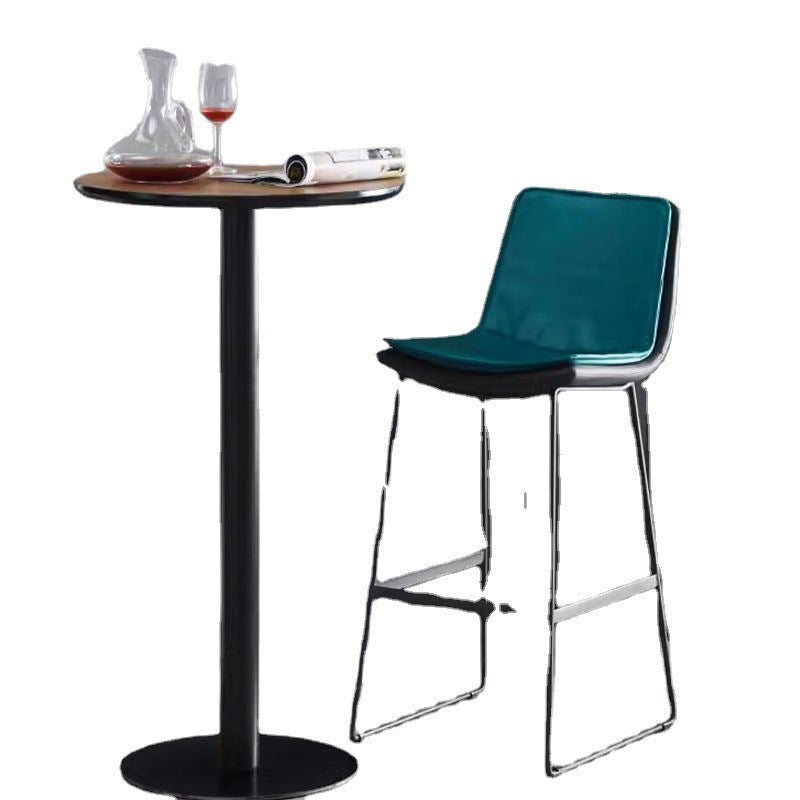 Modern Minimalist Round Cylinder Wood Metal End Table 1-Tier For Living Room