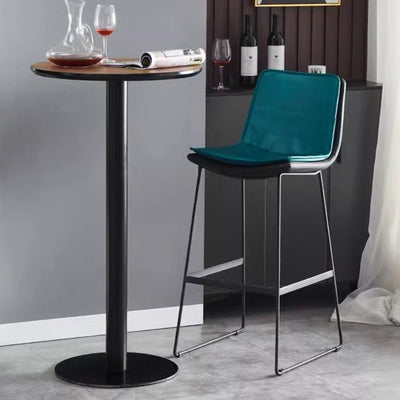 Table d'appoint moderne minimaliste ronde en bois et métal à 1 niveau pour salon 