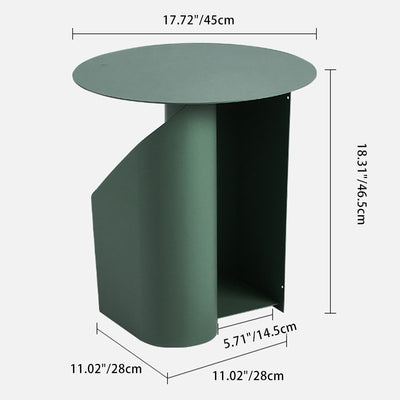 Table d'appoint ronde contemporaine scandinave en fer à une étagère pour salon 