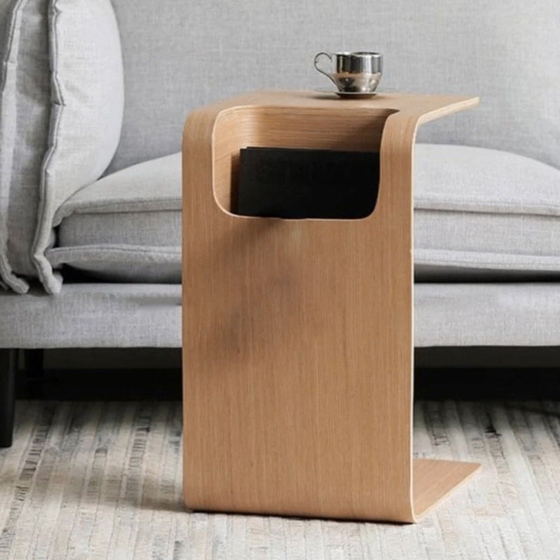 Zeitgenössischer skandinavischer rechteckiger Holz-Beistelltisch mit 1 Ebene für das Wohnzimmer 