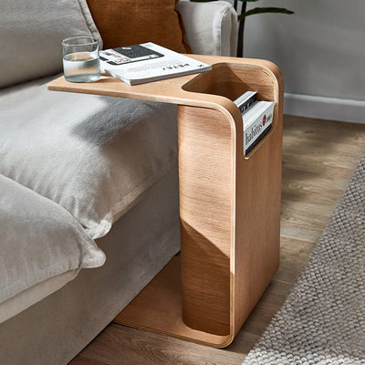 Table d'extrémité en bois rectangulaire contemporain scandinave 1-niveau pour salon 