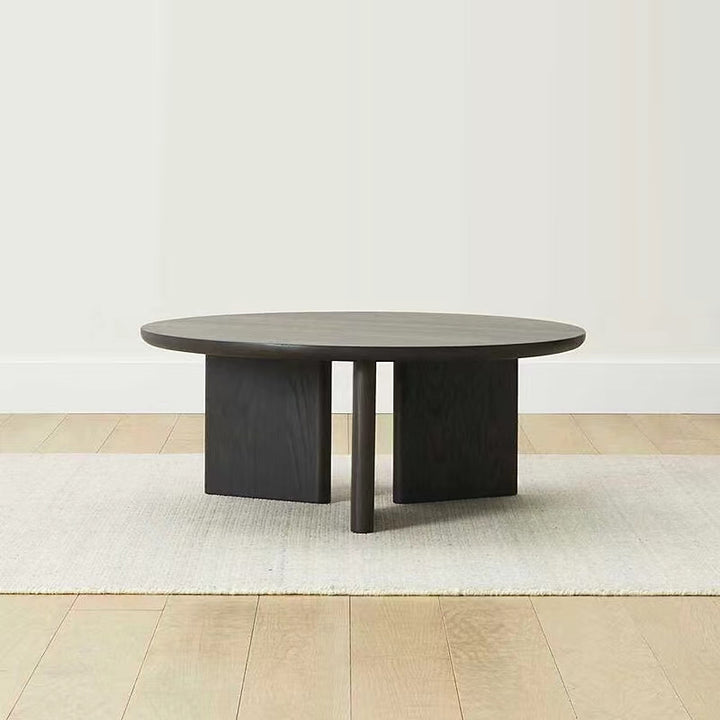 Moderner minimalistischer runder quadratischer Massivholz-Beistelltisch 1-stufig für das Wohnzimmer 