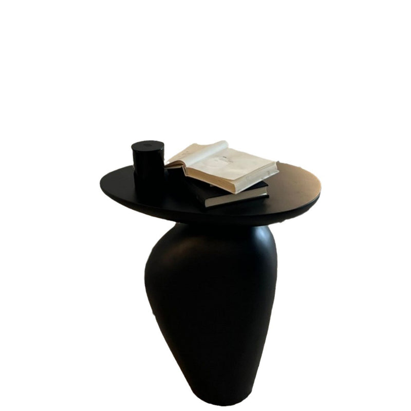 Mesa auxiliar contemporánea creativa de forma irregular ovalada de guijarros de fibra de vidrio de 1 nivel para sala de estar 