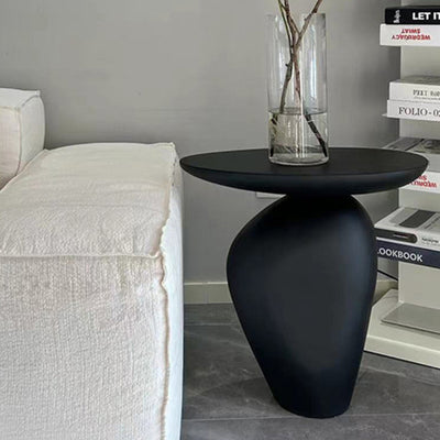 Mesa auxiliar contemporánea creativa de forma irregular ovalada de guijarros de fibra de vidrio de 1 nivel para sala de estar 
