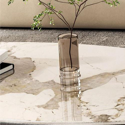 Contemporary Creative Oval Round Ball Marble Metal End Table 1-Tier For Living Room