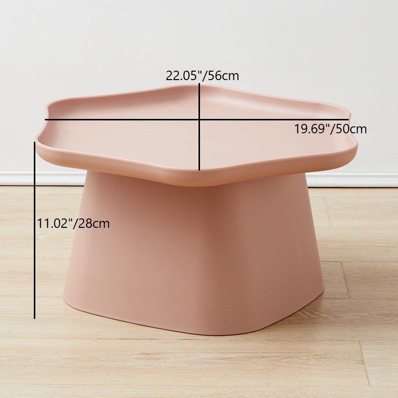 Modern Minimalist Hexagonal Square Cone PP End Table 1-Tier For Living Room