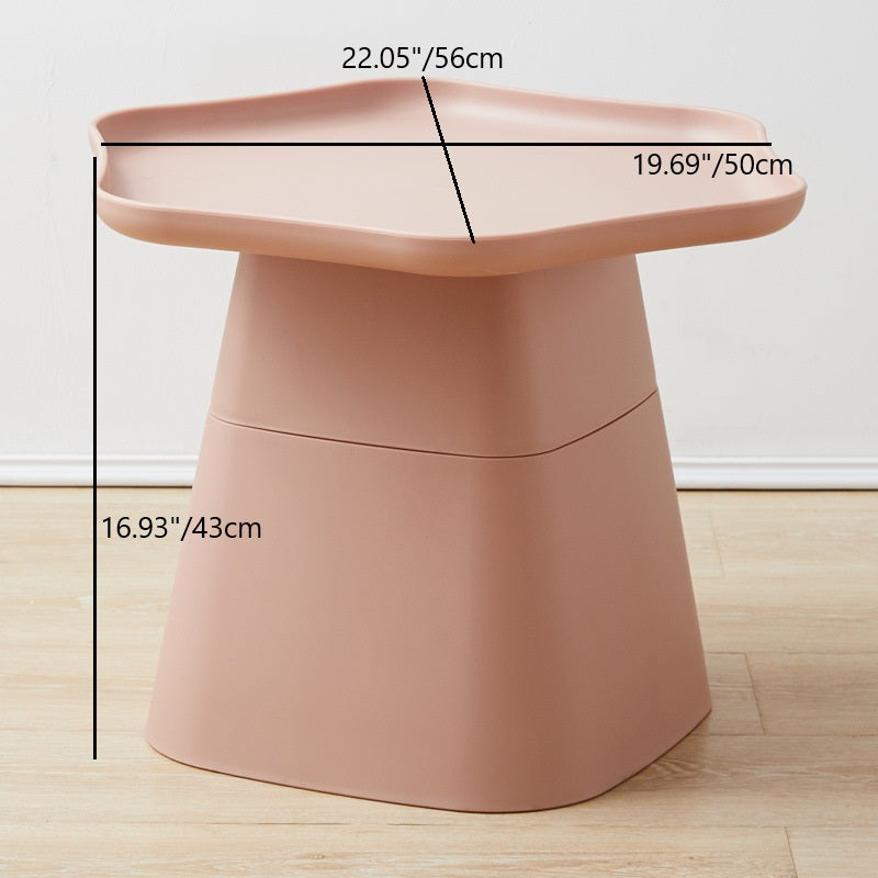 Modern Minimalist Hexagonal Square Cone PP End Table 1-Tier For Living Room