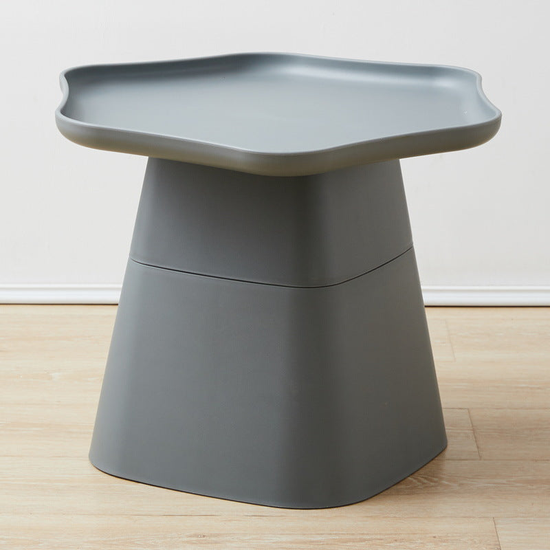 Modern Minimalist Hexagonal Square Cone PP End Table 1-Tier For Living Room