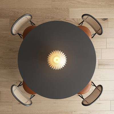 Moderner minimalistischer quadratischer Sockel runder Steinplatte Metall Beistelltisch 1-stufig für Wohnzimmer 