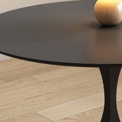 Moderner minimalistischer quadratischer Sockel runder Steinplatte Metall Beistelltisch 1-stufig für Wohnzimmer 