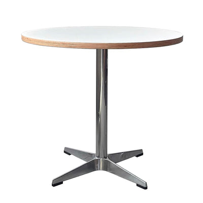 Traditional Chinese Cross Support Round Solid Wood Fiberboard Carbon Steel End Table 1-Tier For Living Room