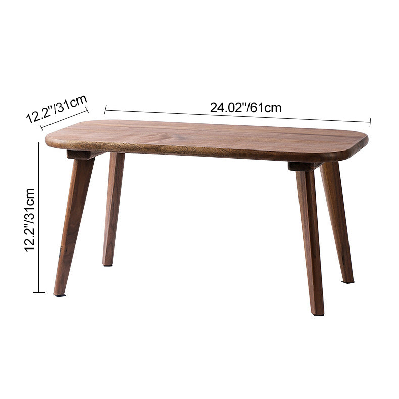 Traditional Chinese Rectangle Smooth Corners Black Walnut End Table 1-Tier For Living Room