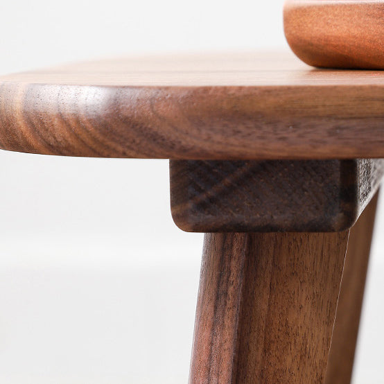 Traditional Chinese Rectangle Smooth Corners Black Walnut End Table 1-Tier For Living Room
