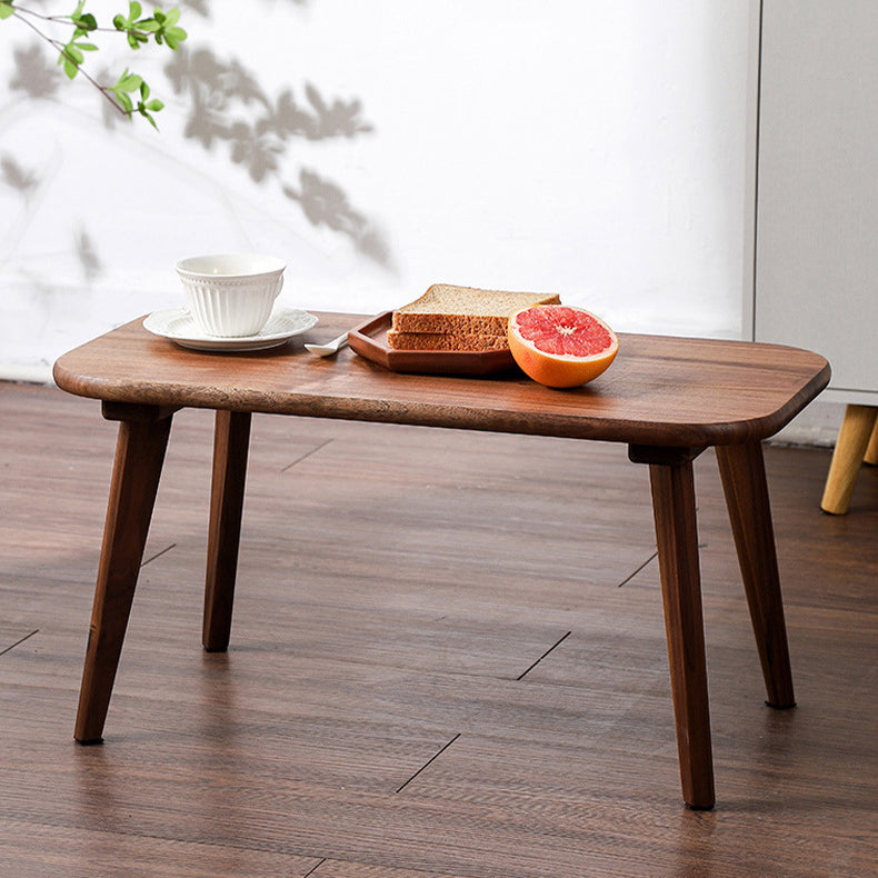 Traditional Chinese Rectangle Smooth Corners Black Walnut End Table 1-Tier For Living Room