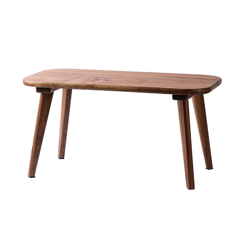 Traditional Chinese Rectangle Smooth Corners Black Walnut End Table 1-Tier For Living Room